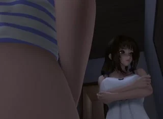 Two cute hentai girls are dicked by a hung shemale